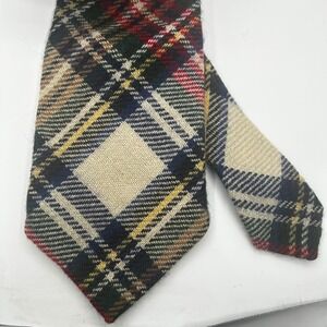 Ruffler by Rooster John Wanamaker Mens Plaid Wool Tie Multicolor Vintage Classic